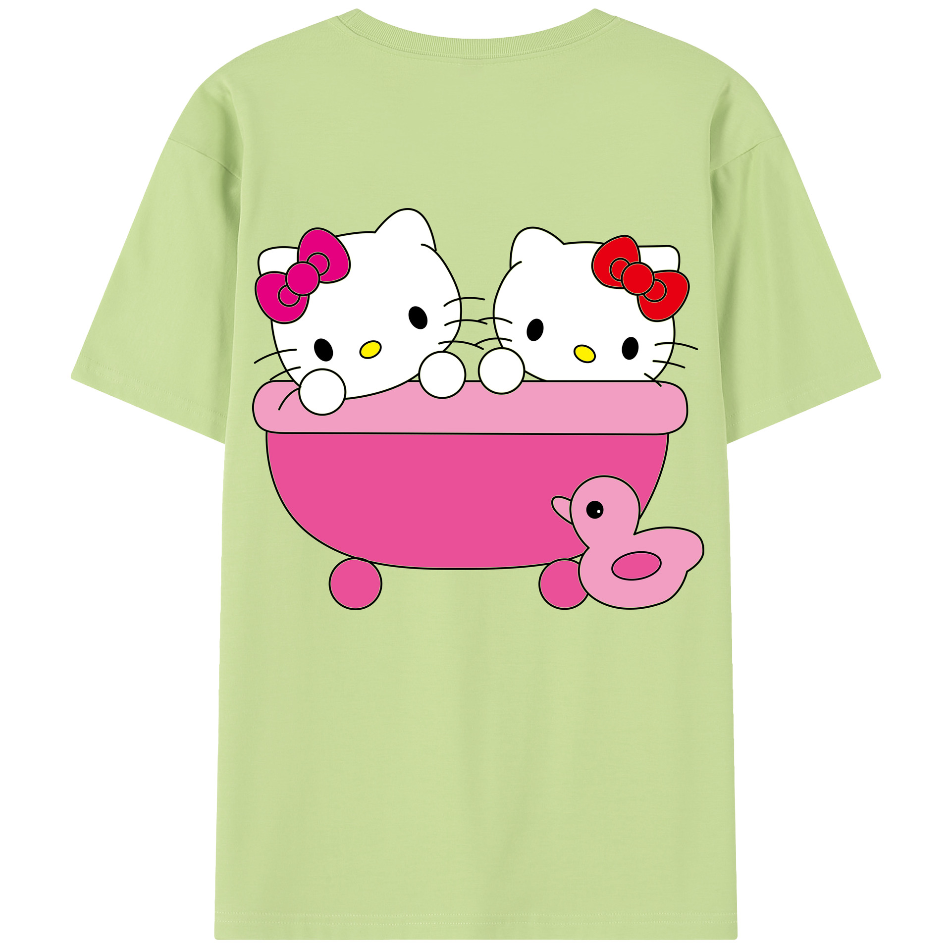 （画像用） Hello Kitty ハローキティ 綿100％半袖Tシャツ（背面プリント）